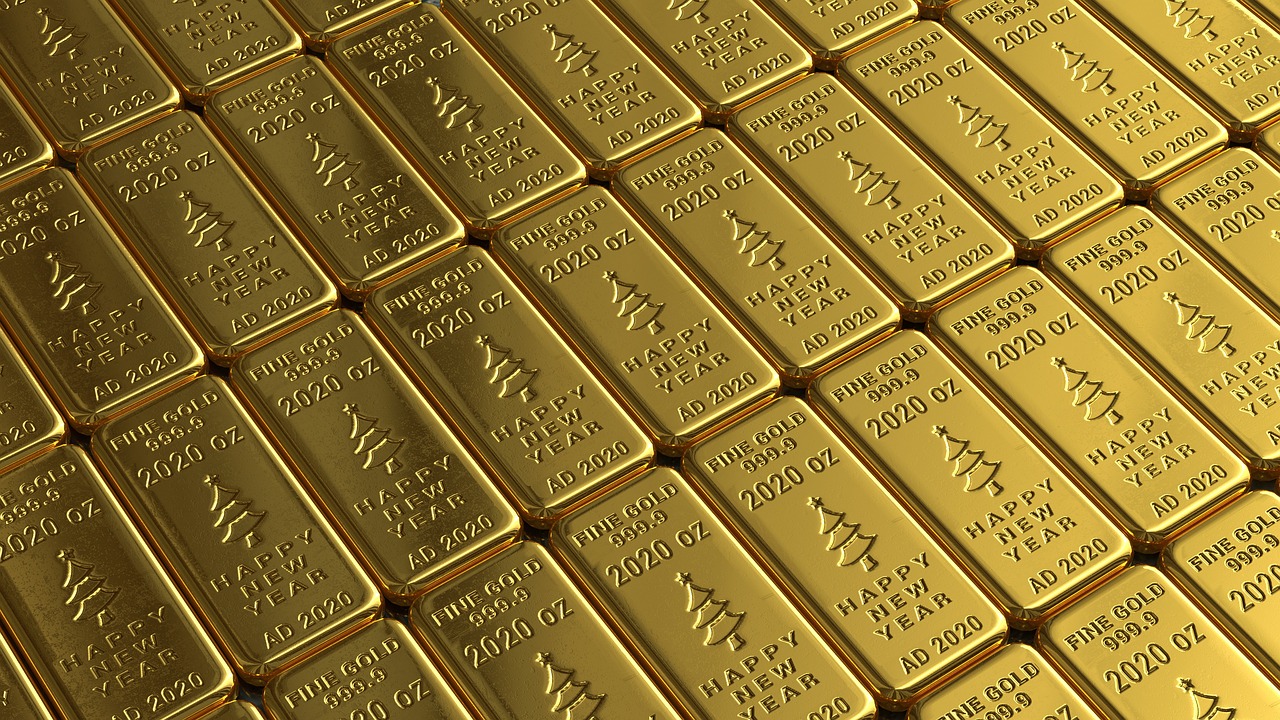 Lingotes de oro brillantes