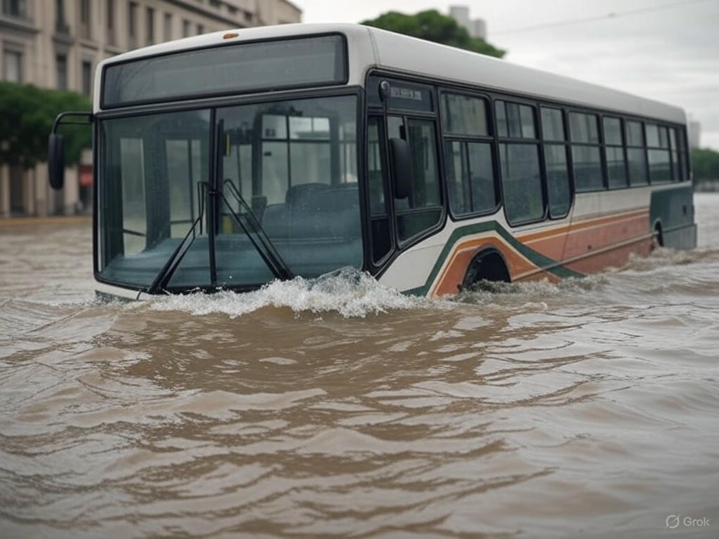 Lluvias torrenciales paralizan Buenos Aires: caos en rutas y micros varados