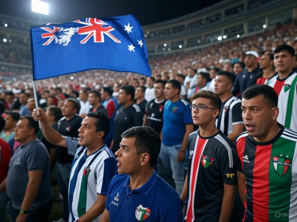 Polémica en Sudamericana: hinchada de Palestino exhibe bandera de Malvinas en cancha de Unión