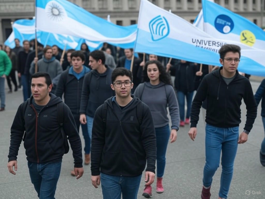 Universitarios marchan al Congreso reclamando mayor presupuesto
