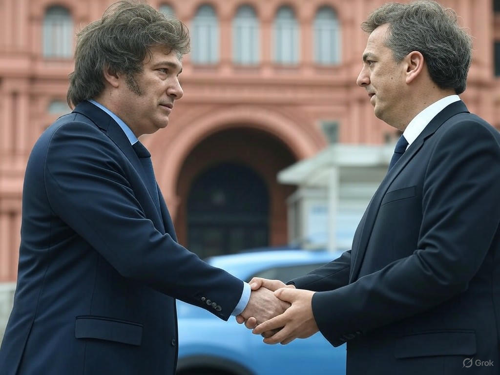 Milei recibe a Zdero en la Casa Rosada tras triunfo electoral en Chaco